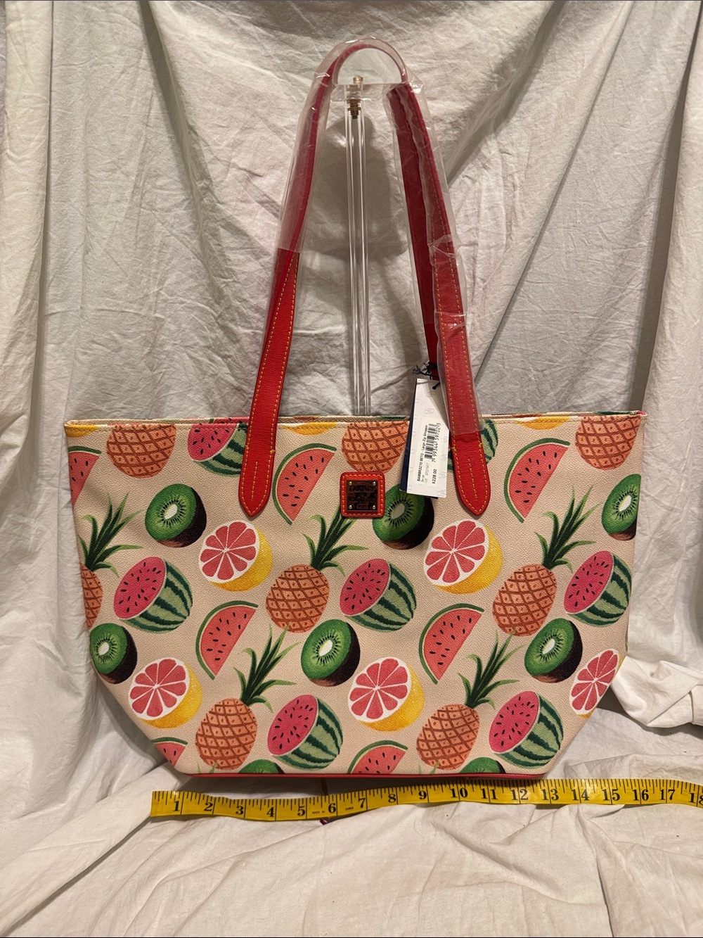 Dooney & Bourke Fruit-Print Tote with Red Handles